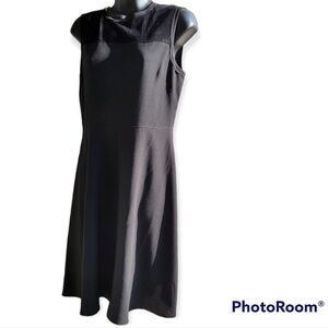 Elie Tahari Women's Solid Black Sleeveless Sheath Dress Back Zipper Size US4